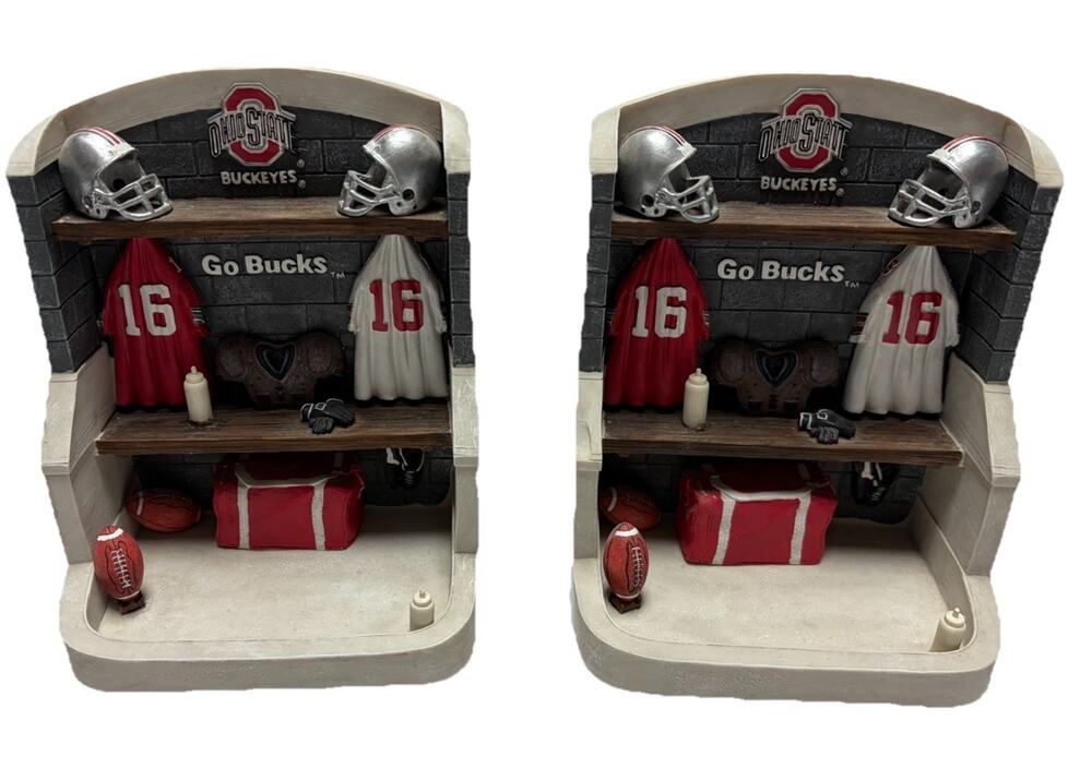 Ohio State Buckeyes Mini Locker Room Bookends - Go Bucks Vintage Book End Set